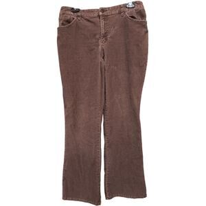 St Johns Bay Corduroy Pants Women Size 8 Brown Bootcut Academia Preppy Cotton